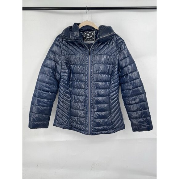 Big Chill Puffer Coat Women Small Navy Blue Outdoor Full Zip Cozy Hiking Winter - Picture 1 of 9